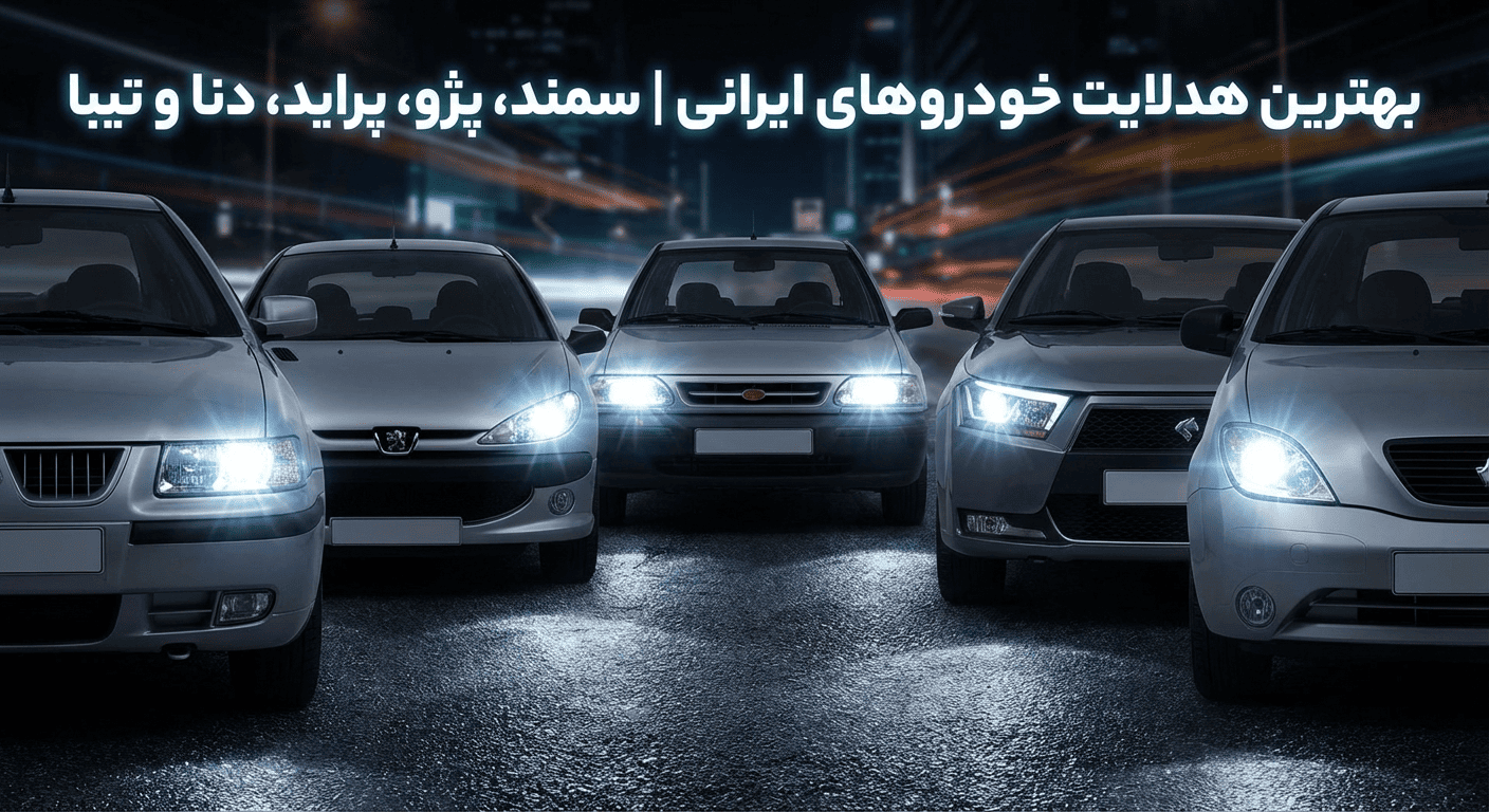 بهترین هدلایت خودروهای ایرانی | سمند، پژو، پراید، دنا و تیبا