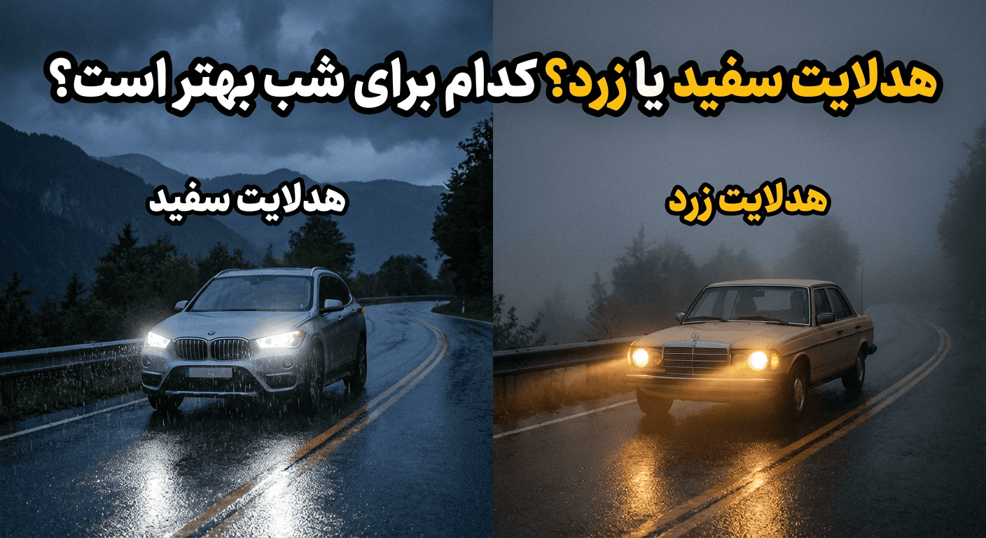 تصویر شاخص برای مقاله هدلایت سفید یا زرد؟ کدام برای شب بهتر است؟
