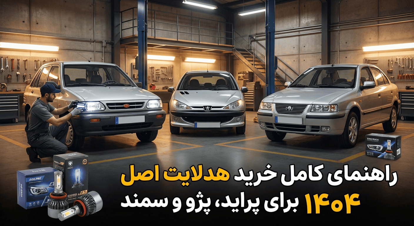 خرید هدلایت اصل: راهنمای کامل برای پراید، پژو و سمند در ۱۴۰۴