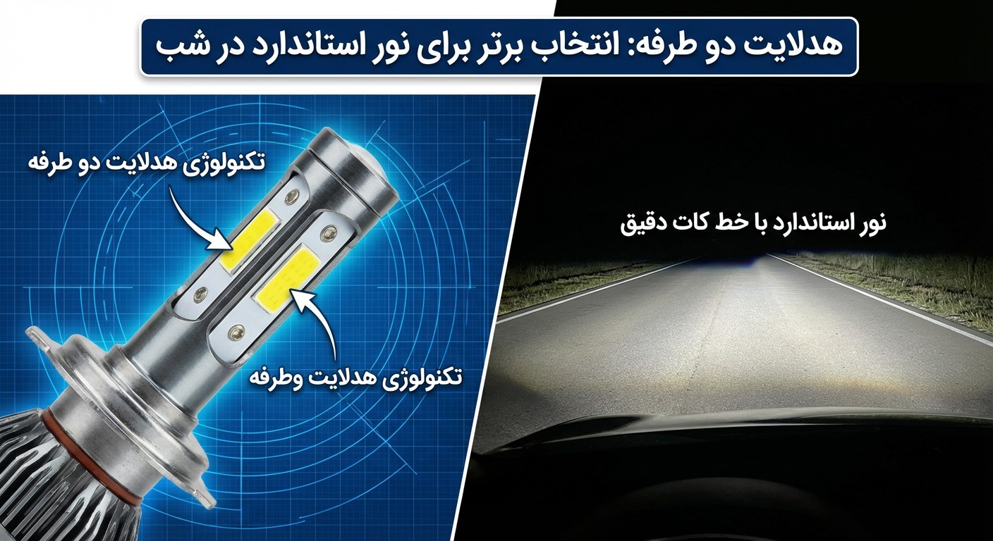 تصویر شاخص هدلایت دو طرفه چیست و چرا انتخاب خیلیها برای نور استاندارد در شب است؟